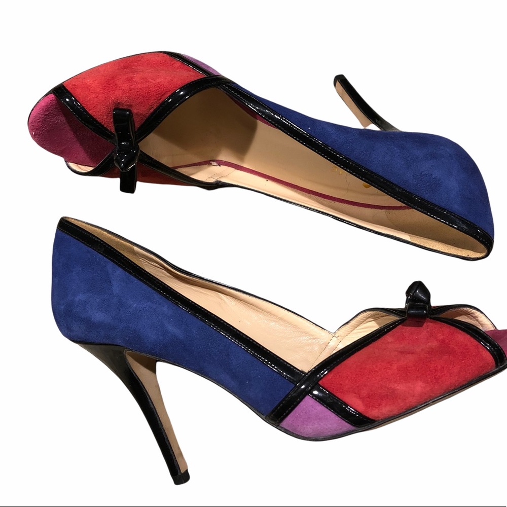 Kate Spade Suede Blue Peep-Toe Stilettos Size 8